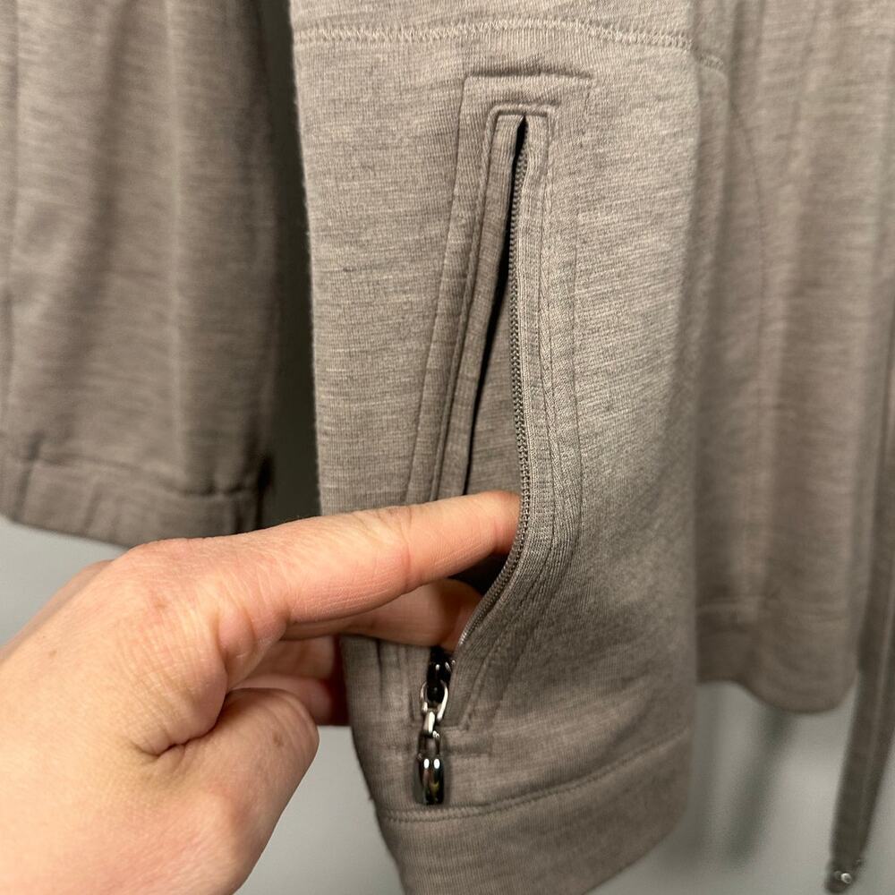 St. John Sport Tan Zip Up Tie Waist Sweatshirt Women's Medium - Picture 4 of 9